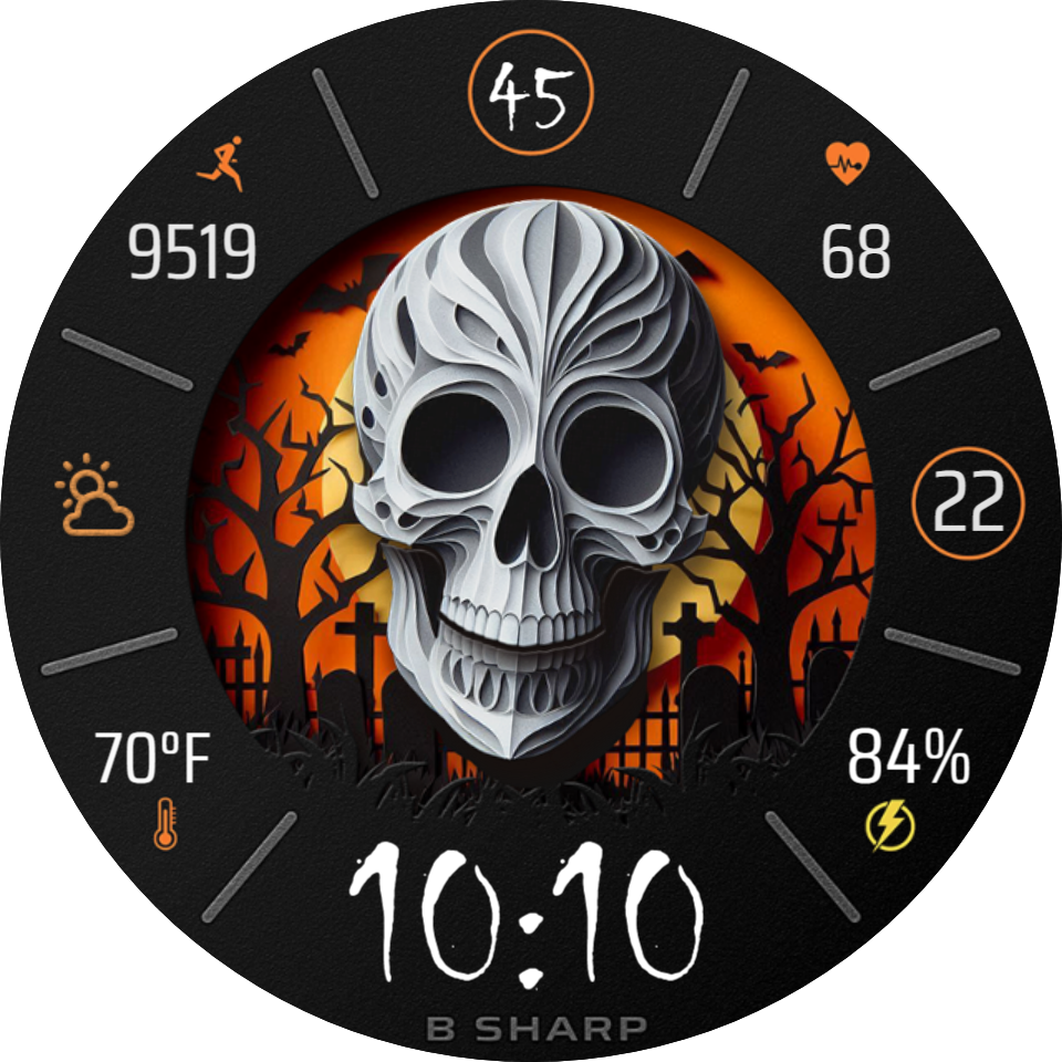 B# - Paper Halloween 2 Watch Face Preview