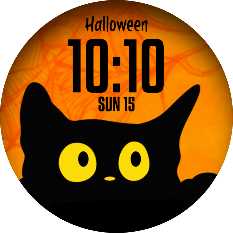 Catlloween! Watch Face Preview